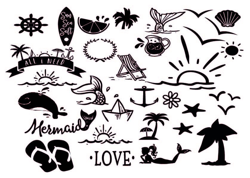 Sommer-Bundle-Svg, Strand-Svg-Bundle, Sommer-Svg, Clipart, Dateien für ...