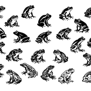 Grenouille SVG Bundle, Grenouille Silhouette, Grenouilles Clipart, Grenouille SVG Couper des fichiers pour Cricut, Crapaud Svg
