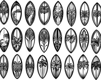Paquete de SVG de tabla de surf, clipart de tabla de surf, archivos de corte de tabla de surf para Cricut, vector de tabla de surf, SVG de playa, SVG de verano