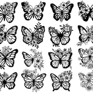 Schmetterling-Svg, BlumenSchmetterling-Svg, Schmetterling Clipart, Schmetterling Schnittdateien für Cricut, Schmetterling Vektor