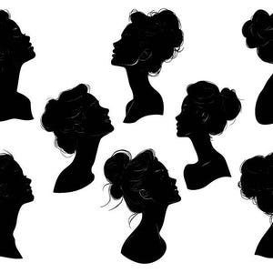 Donna in formato SVG, Volto in formato SVG, Volto femminile in formato SVG, Clipart di donna, File di taglio di donna per Cricut, Donna elegante in formato SVG