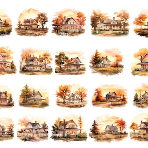 Fattoria rustica dell'acquerello, Clipart della fattoria rustica, Clipart del cottage rustico dell'acquerello, Fattoria Png