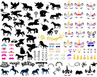 Unicorn SVG Bundle, Unicorn svg, Unicorn Face Svg, Unicorn Cut Files For Cricut , Unicorn Clipart, Unicorn Vector