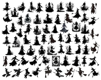 WITCH SVG, Witch Bundle Svg, Halloween Svg, Halloween Witch Svg, Witch Clipart, Witch Cut Files For Cricut, Witch Silhouette