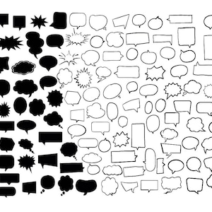 BURBUJA DE DISCURSO SVG , Burbuja de discurso cómico Svg , Imágenes Prediseñadas de burbujas de discurso , Cricut de burbujas de discurso ,Bubble doodle svg