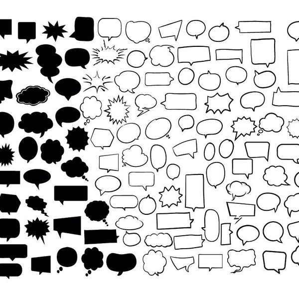 SPRECHBLASE SVG, Comic Sprechblase SVG, Sprechblase Clipart, Sprechblase Cricut, Bubble Doodle svg