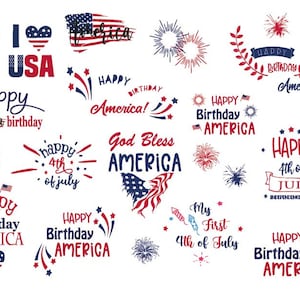 4 luglio Bundle svg , Independence Day svg , Happy Birthday America , Patriotic Bundle svg , Arte digitale