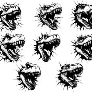 T Rex Svg, Svg dinosaure, Tyrannosaurus Rex Svg, T Rex Clipart, T rex couper des fichiers pour Cricut, vecteur T Rex