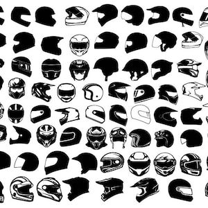 Pakiet kasków rowerowych Svg, Kask rowerowy Svg, Kask motocrossowy Svg, Motocykl Svg, Clipart kasku, Pliki do cięcia kasku dla Cricut
