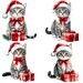 Christmas Cat Clipart, Watercolor Christmas Cat Png, Cat With Santa Hat ...