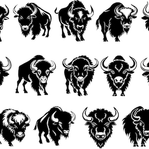 Bison Bundle Svg, Bison Clipart, Bison Cut Files For Cricut, Nature Svg, Bison Vector, American Buffalo Svg