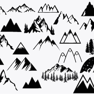 MOUNTAINS BUNDLE SVG , Files for Cricut , Mountains Silhouette Svg , Clipart , Instant Download