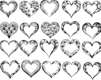 Hearts Bundle Svg, Hearts Clipart, Hearts Cut Files For Cricut, Hearts Vector, Heart Design Svg, Japanese Svg