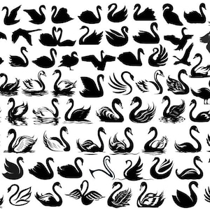 ZWAAN SVG BUNDEL, Zwaan Svg, Zwaan Bundel Png, Zwaan Clipart, Zwaan Cut Files voor Cricut, Zwaan Vector, Zwaan Silhouet, Vogels Svg