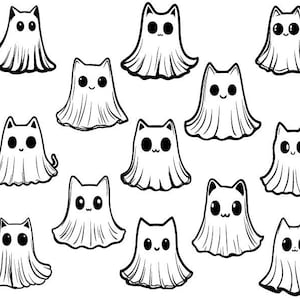 Сute Ghost Cat PNG, Ghost Cat Svg, Spooky Season Svg, Halloween Svg, Ghost Cat Svg, Ghost Cat Clipart, Ghost Cat Cricut