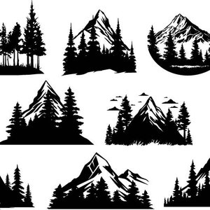 Forêt Bundle SVG, svg forêt, forêt Png Bundle, Clipart forêt, forêt couper des fichiers pour Cricut, aventure Svg, Svg extérieur, montagne Svg image 7