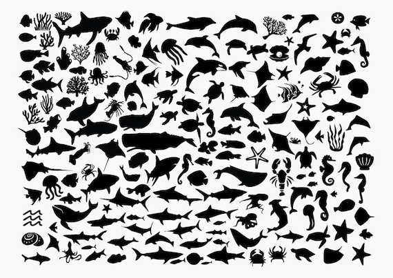 SEA ANIMALS SVG, Sea Animals Clipart, Ocean Life Svg, Ocean Cricut, Ocean Animals Cut Files, Ocean Svg