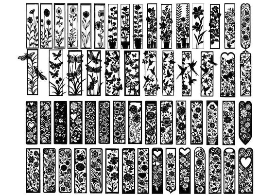 Bookmark Svg Bundle, Floral Bookmark Svg, Bookmark Clipart, Bookmark Cut Files For Cricut, Bookmark Svg