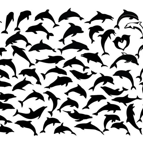 DOLPHINS SVG, Dolphins Clipart, Nautical Svg, Dolphin Cut Files, Dolphins Cricut , Sea Animals Svg