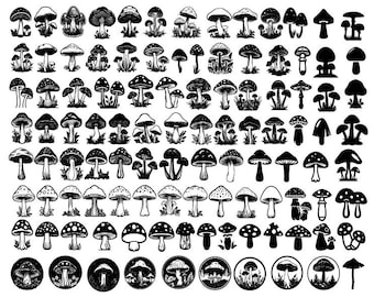 MUSHROOM SVG, Mushroom Bundle Svg, Mushroom Clipart, Mushroom Cut Files For Cricut, Cute Cartoon Mushroom Svg