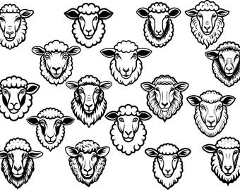 Sheep Svg Bundle, Sheep Face Svg, Sheep Vector, Sheep Clipart