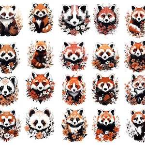 Roter Panda Clipart, Roter Panda Aquarell Clipart, Niedliches Tier Clipart, Roter Panda Png