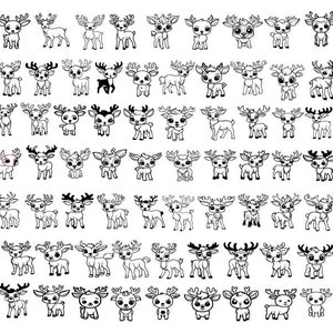 RENNA SVG, pacchetto di renne in formato Svg, renna carina in formato Svg, renne dei cartoni animati per bambini in formato Svg, clipart di renna, vettore di renna, renna Cricut