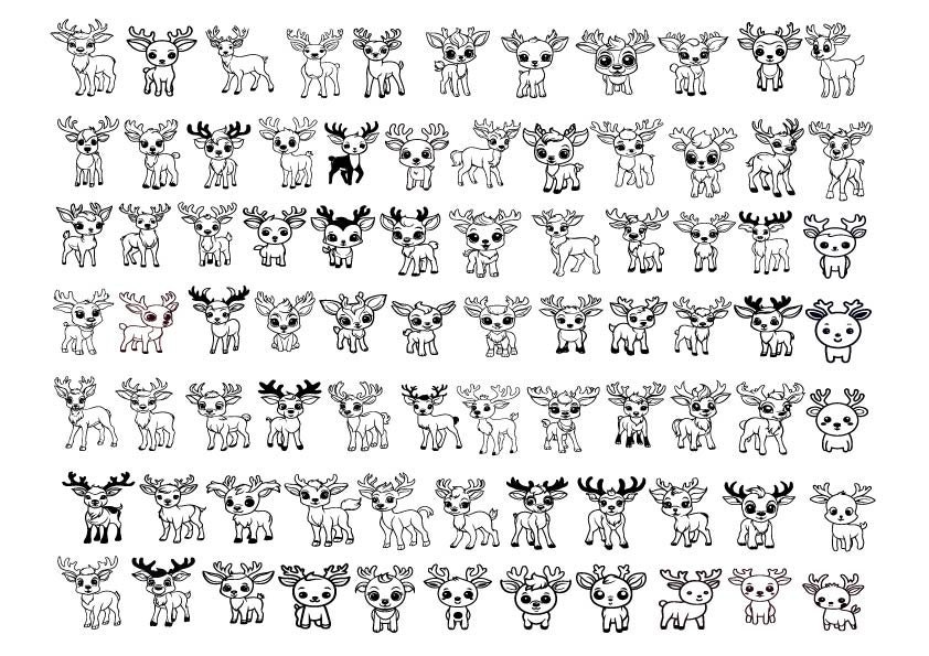 REINDEER SVG, Reindeer Bundle Svg, Cute Reindeer Svg, Cartoon Reindeers For Kids Svg, Reindeer Clipart, Reindeer Vector, Reindeer Cricut