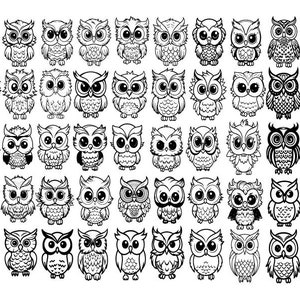 Owl Svg Bundle, Owl Svg , OWL Clipart, Owl Svg Files For Cricut, Bird Silhouette Svg, Owl Cartoon Svg, Kids Cartoon Svg
