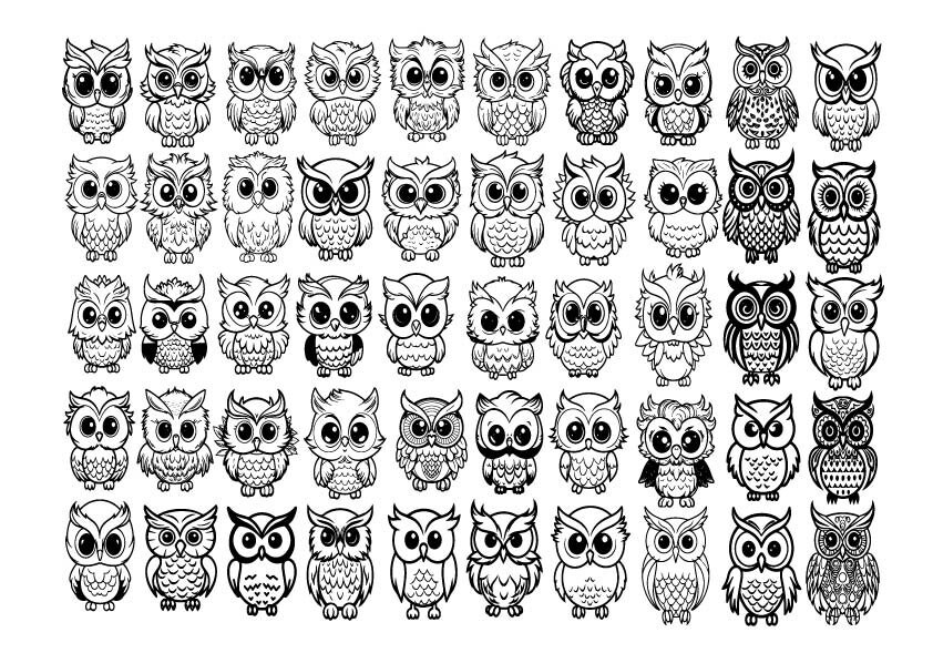 Owl Svg Bundle, Owl Svg , OWL Clipart, Owl Svg Files For Cricut, Bird Silhouette Svg, Owl Cartoon Sv