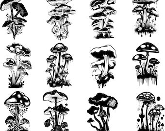 Wild Mushroom Svg, Boho Mushroom Svg, Mushroom Clipart, Mushroom Cut Files For Cricut, Mushroom Vector