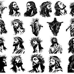 Bundle Gesù in formato SVG, Christian Svg, Jesus Cut file per Cricut, Jesus Clipart, Svg religioso, God Svg