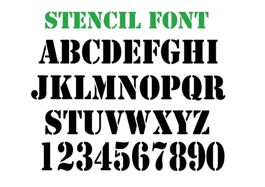 STENCIL FONT , Stencil Alphabet Svg , Letters and Numbers , Files for ...