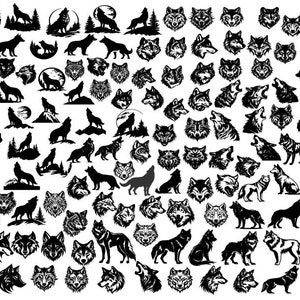 Wolf SVG Bundel, Wolf Svg, Wolf Png Bundel, Wolf Clipart, Wolf Cut Files For Cricut, Wolf Head Svg, Howling Wolf Svg, Weerwolf Svg