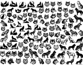 Wolf SVG Bundle, Wolf Svg, Wolf Png Bundle, Wolf Clipart, Wolf Cut Files For Cricut, Wolf Head Svg, Howling Wolf Svg, Werewolf Svg