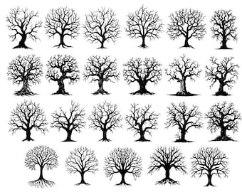 Árbol Svg, Árbol De La Vida Svg, Paquete De Árboles Svg, Clipart De Árboles, Vector De Árboles, Árbol Desnudo Svg, Archivos De Corte De Árboles Para Cricut