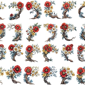 Aquarell Mohnblume Clipart, Aquarell Narzisse Clipart, Frühlingsblumen Png, Aquarell Blumenmuster Png