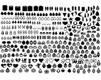 EARRINGS SVG , Earrings Bundle Svg , Earring Template, Earrings Cut File For Cricut , Earring Clipart , Leather Earring Svg