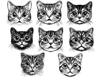 Funny Cat Svg, Scottish Fold Cat Svg, Cat Clipart, Cat Cut Files For Cricut, Cat Vector, Kitty Svg, Fat Cat Svg