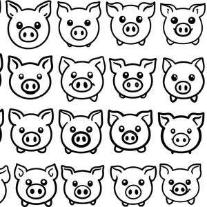 Cerdo de dibujos animados SVG, cara de cerdo SVG, cerdo lindo SVG, clipart de cerdo, archivos de corte de cerdo para Cricut