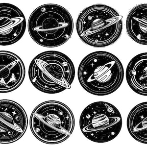 Espacio exterior svg, espacio svg, galaxia svg, imágenes prediseñadas espaciales, archivos de corte espacial para cricut, planetas svg