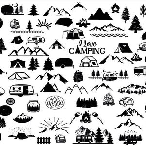 CAMPING SVG BUNDLE , Camping Life Svg , Archivos para Cricut , Arte digital , Camping Silhouette Svg , Clipart , Descarga instantánea