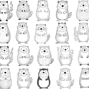 Beaver Svg Bundle, Cute Beaver Svg, Beaver Clipart, Beaver Cut Files For Cricut, Woodland Animals Svg