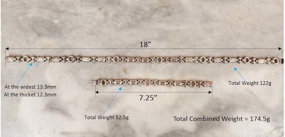 Solid Silver Chain/Bracelet Matching Set - image 5