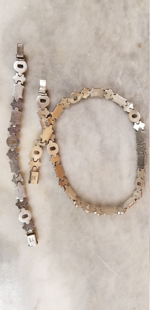 Solid Silver Chain/Bracelet Matching Set - image 3