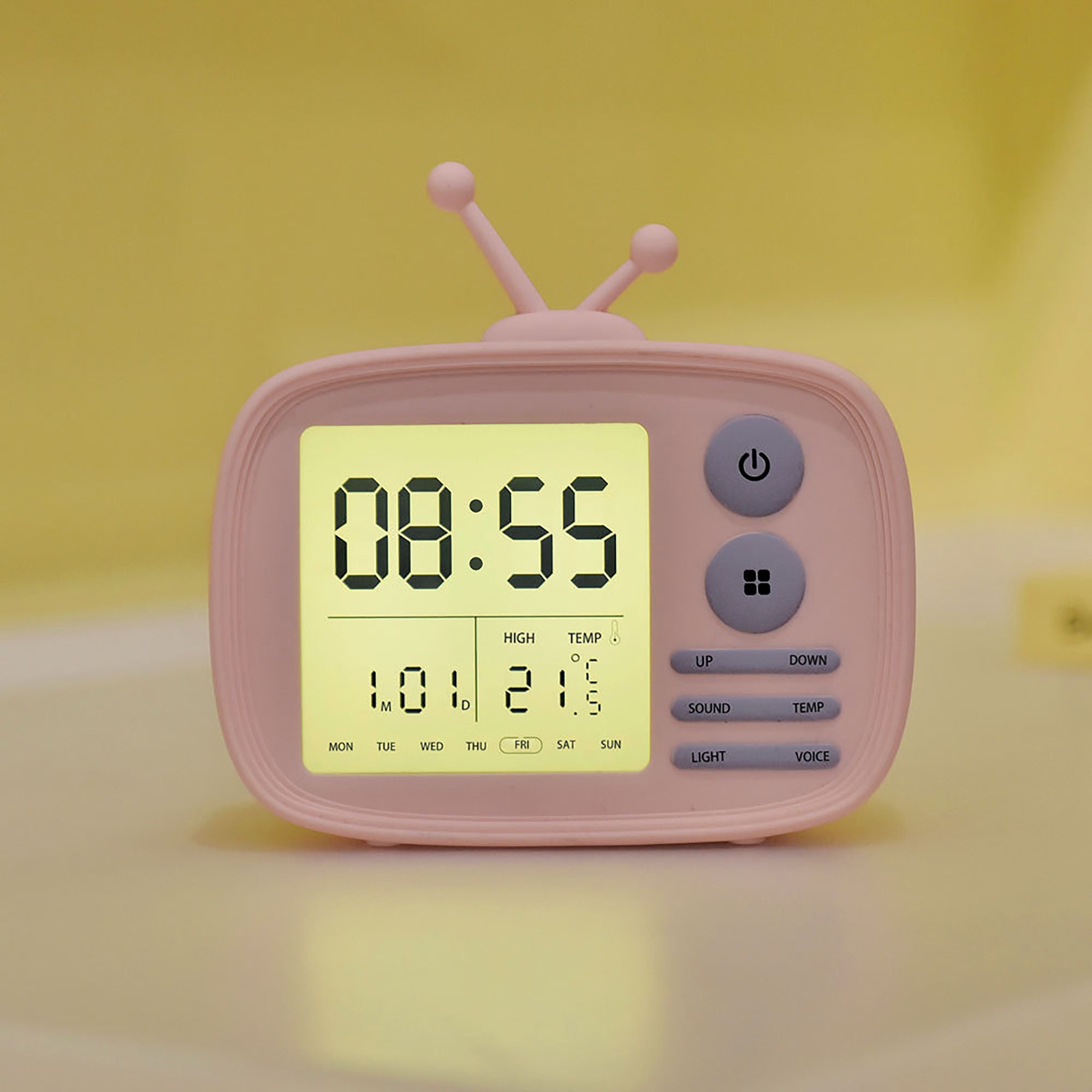 Tvshaped Alarm Clock Led Digital Alarm Clock Multifunction Etsy