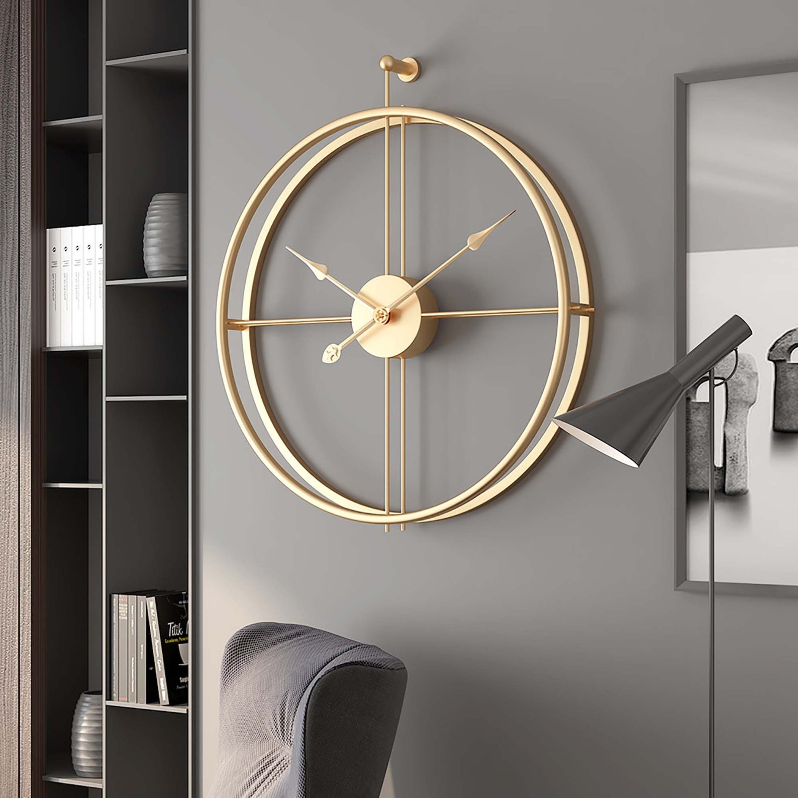 Big Round Iron Wall ClockLarge Wall Clock Wall ClockMetal Etsy