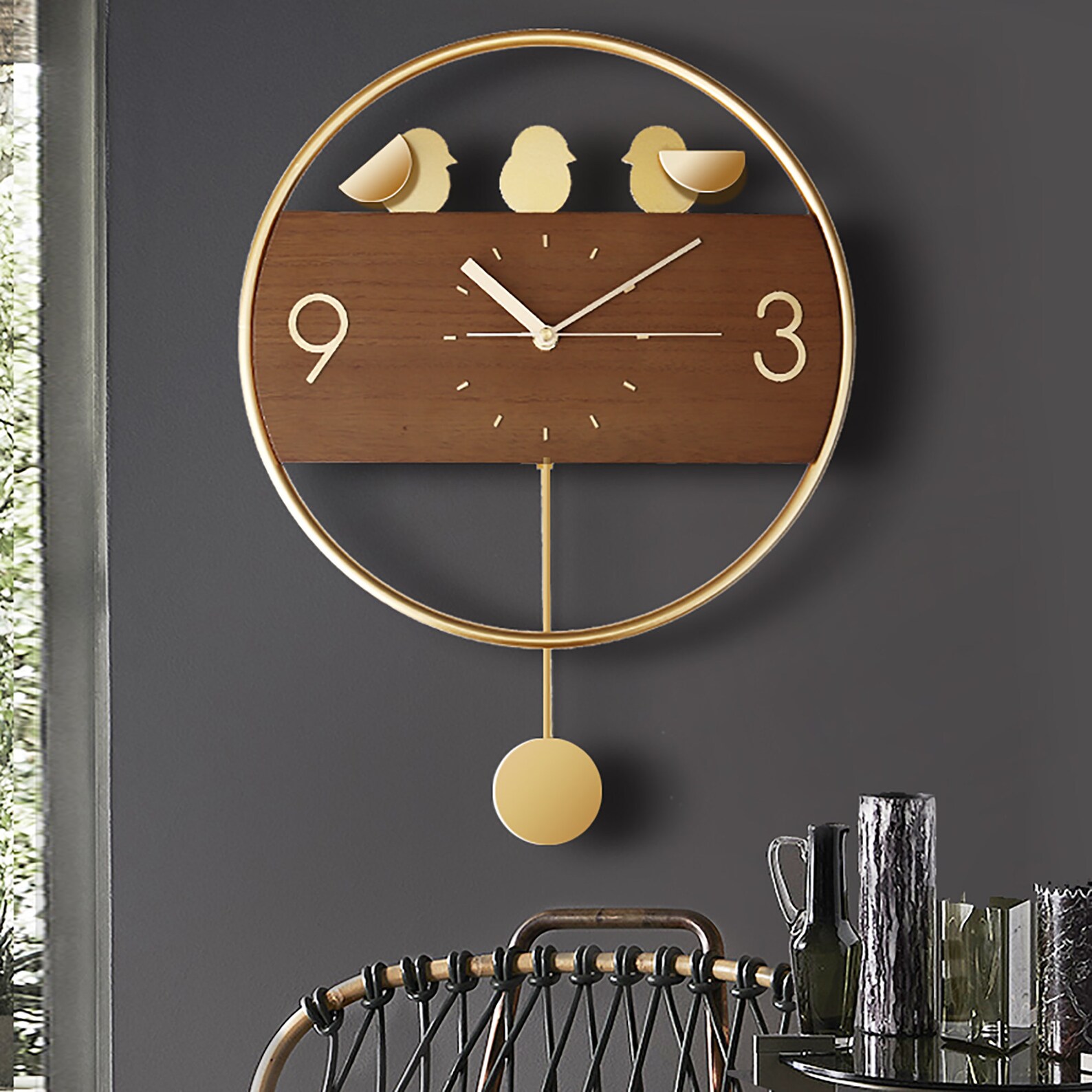 Pendulum Clock for WallBird ClockModern Metal ClockSilent Etsy