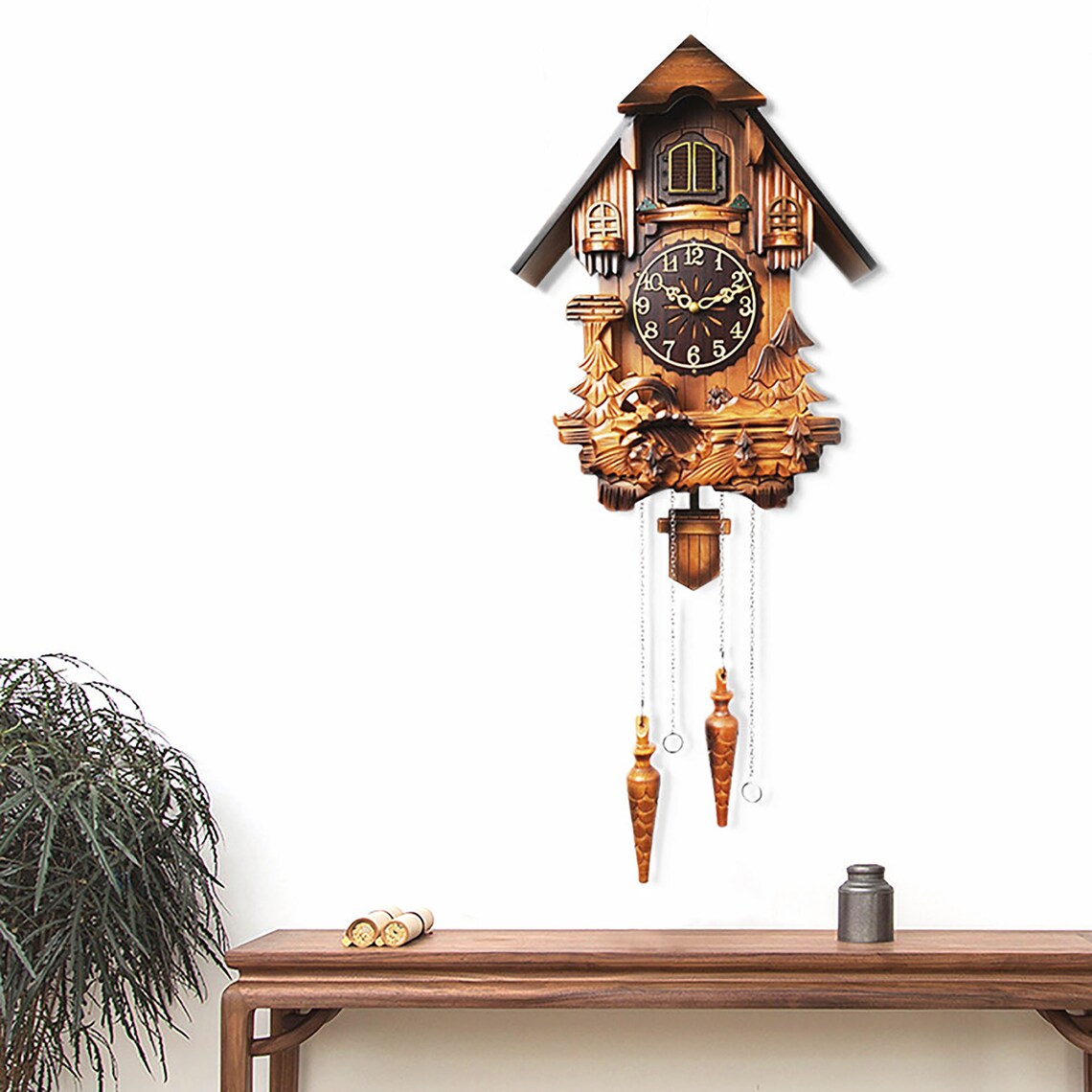 Large Cuckoo ClockBird House ClockHandcrafted Solid Wood Etsy