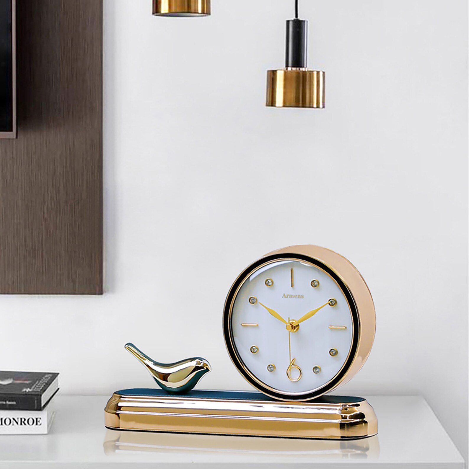 Modern Minimalist Clock Ornaments Small Desktop Clock Metal Etsy